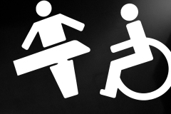 disabled-sign-and-woman-BnW